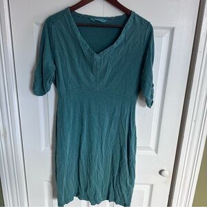 Woolrich cotton casual dress Medium Short sleeve tee shirt dress teal